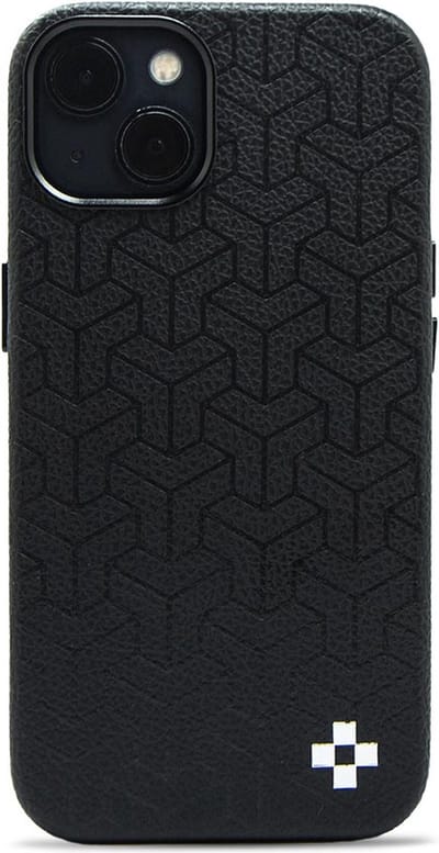iPhone 14 hoesje - magsafe hoesje / Starcase Y patterned Black - Faux Leer / iPhone hoesje met Magsafe