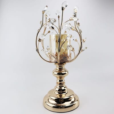 Bougeoir Européen Bougeoir en Cristal Métal Ornements Bougeoir Premium USA Accessoires Dîner aux Chandelles Table de Salle à Manger Maison Romantique
