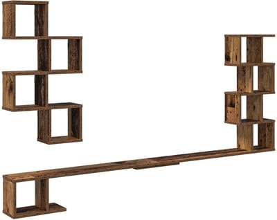 vidaXL - Wandgemonteerd - TV - Rek - Oud - hout - 180 - x - 15 - x - 94 - cm - Bewerkt - hout