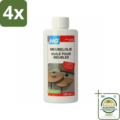 HG Meubelolie Eiken 140 ml - Voordeelverpakking - 4 stuks - Hout onderhoud - Meubels verfraaien