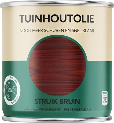 Tuinhoutolie - struik bruin - voor geïmpregneerd tuinhout - biobased - 750 ml