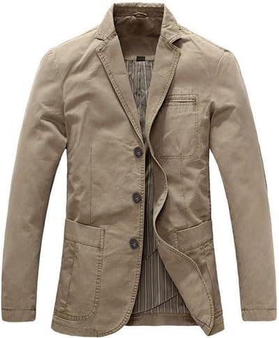 Heren Blouson Jas Blazer Slim Fit Casual Katoen