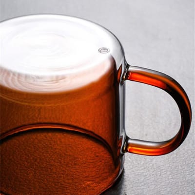 Mug en Verre Isolé à Double Paroi Mug Coloré Transparent avec Anse Tasse à Café Type 5