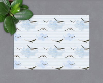 Coloray Vloerbeschermer - Vogels in de blauwe lucht Vloerbeschermer Bureaustoel - 100x70 cm - Wit Computer Stoel Mat - Vloerbeschermer Bureaustoelmat - Mótif Vloerbeschermer - Rechthoekige Mat - Dieren Thema