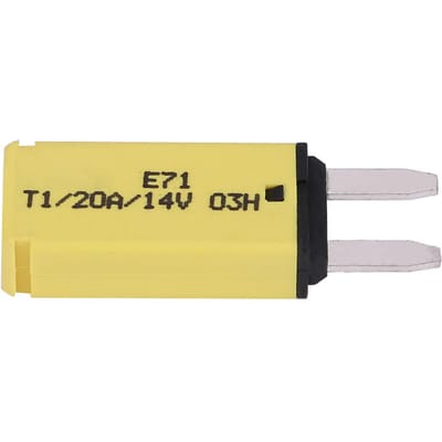 14V DC Automatische Reset Mini Stroomonderbreker Steekzekeringen voor Auto Vrachtwagen Boot RV 20A Geel beige