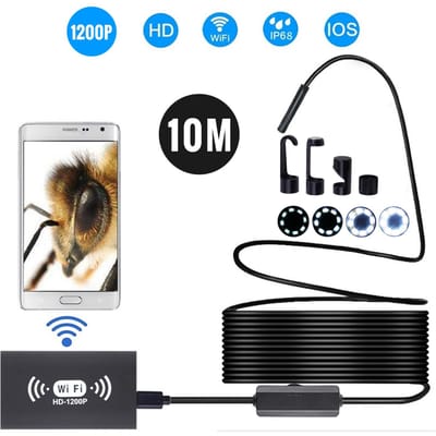 Videocamera endoscopio draadloos 8mm IP68 WiFi waterdicht 2.0MP 10M black