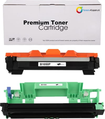 Brother TN-1050 / DR-1050 - Toner Zwart 2-pack - 11.000 pagina's totaal - Huismerk Compatible - Geschikt voor Brother DCP-1510 Brother DCP-1512 Brother DCP-1512A Brother DCP-1601 Brother DCP-1610W Brother DCP-1612W Brother DCP-1616NW Brother HL-1110
