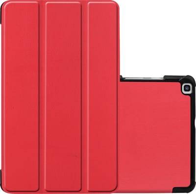 Hoes - Geschikt voor Samsung Galaxy Tab A 8.0 (2019) - Dun & Stevig - Trifold Bookcase - Hard Cover - Hardcover Book Case - Tablet Hoesje - Rood