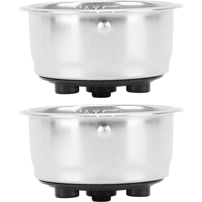 51mm 2 Kopjes Portafilter Filtermandje Roestvrij Staal Koffiefiltermandje voor Delonghi Koffiemachine Portafilter L white