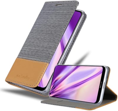 Cadorabo Hoesje geschikt voor Nokia 3.4 in LICHTGRIJS BRUIN - Beschermhoes met magnetische sluiting, standfunctie en kaartvakje Book Case Cover Etui