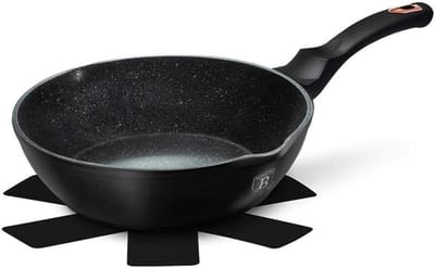 Koekenpan - Koekenpan met tuit - Gerechten Bereiden - Energiebesparend Inductie - 24cm - Zwart Rosegoud