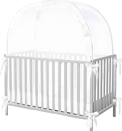 Baby Bed Tent - Slaapkoepel Wieg - Veilige Rust - Ademend Mesh - 70x130x140cm - Wit
