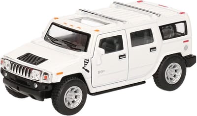 Welly Modelauto Hummer H2 SUV - speelgoed wagen - wit - 12,5 cm - metaal