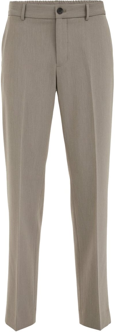 WE Fashion Heren regular fit pantalon van twill met stretch