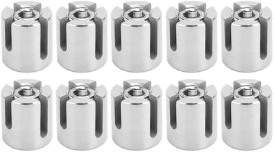 Kruis Kabel Klemmen Set van 10 Stuks, RVS Klemmen voor Wandbevestiging en Touwsystemen, Geschikt voor Tuin en Buitentoepassingen