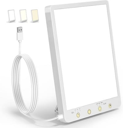Lichttherapie Lamp - Daglicht Lamp - Stemming Verbeteren - 10000 Lux Intensiteit - Instelbare Kleuren - Wit