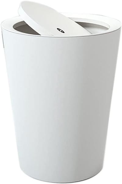 Prullenbak - Papiermand - Huishoudelijk Gebruik - Schudden Deksel - 28.5 x 23 x 16.5cm - Wit