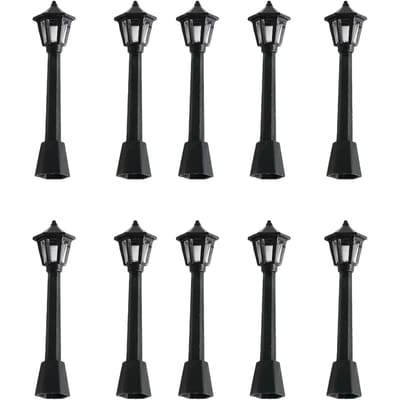 5/10 stuks Mini Miniatuur Straatlantaarn Lamp Buiten Pad Lantaarnpaal Versiering Ambacht voor DOE-HET-ZELF Feeën Tuin Micro W12175WW-