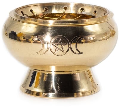 Charcoal Incense Jar - Triple Moon Pentagram