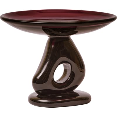 Ferm Living Damo glazen middenstuk - dark grape - Ø30 cm
