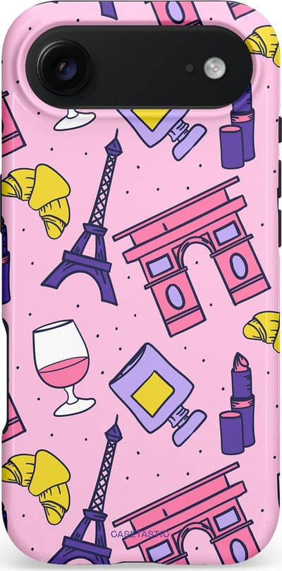Casetastic hoesje geschikt voor Apple iPhone Air - MagSafe - Dubbellaagse bescherming - Trip to Paris - Fashion Case - Lichtroze Lila