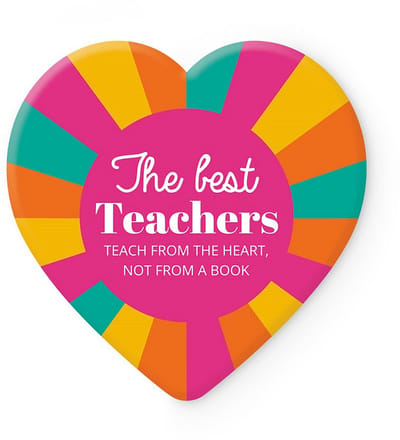MIKO - Keramieken onderzetter - THE BEST TEACHERS TEACH FROM THE HEART, NOT FROM A BOOK - Einde schooljaar - hartvorm