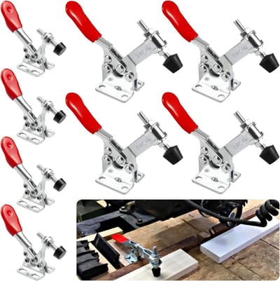 Knieheffers Spanningstangen Set van 8, 27 kg en 90 kg, Snelle Ontgrendeling Horizontale Spanning voor Machinebediening, Houtbewerking en Lastechniek