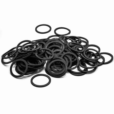 Platte Rubber Pakking - Afdichtring - Sanitair Installatie - Hoge Temperatuurbestendig - 100 Stuks - Zwart