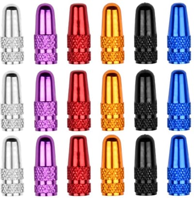 18 Stuks Ventieldoppen voor Fietsen - Meerkleurige Aluminium Stofafdekkingen voor Bandenventielen