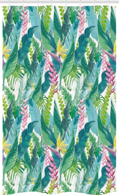 ABAKUHAUS douchegordijn – 120x180 cm – Plumeria-bloemen – Polyester