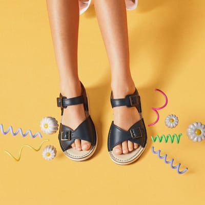 PlaysunReef K. Navy Leren Sandalen