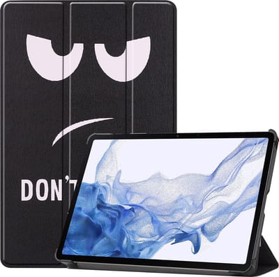Hoesje - Geschikt voor Samsung Galaxy Tab S8 - Dun & Stevig - Hardcover Book Case - Trifold Bookcase Hoes - Hard Cover - Tablethoes - Don't Touch Me