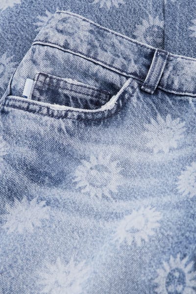 Fabienne Chapot Marie Straight Leg Jeans Mid Blue Printed Maat: W26L32 | Straight Jeans Outlet | Dames | Blauw