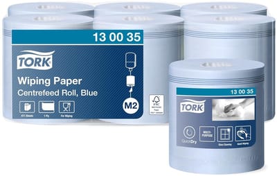 Tork 130035 Multifunctionele doekjes / Papierrollen Geschikt voor M2 Centrefeed System Big Dispensers / Blauw / 6 x 165m / Ø 19cm