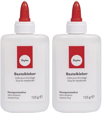 Rayher Hobby knutsel lijm - 2x - flacon van 500 gram - wit - met doseerdop - geschikt voor alles