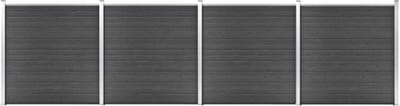 vidaXL - Schuttingpanelenset - 699x186 - cm - HKC - zwart