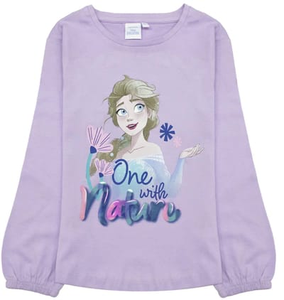 Disney Frozen Shirt - Lange Mouw - Katoen - Lila - Maat 98/104