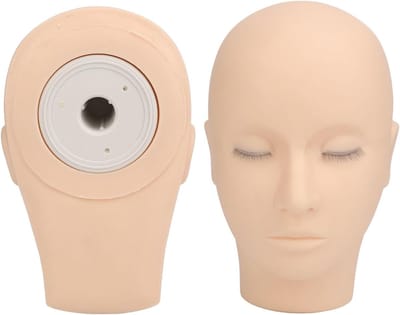 Zachte Siliconen Oefenhoofd met 3 Lagen voor Wimpermake-up en Massagetraining in de Salon, 24 x 15 x 11 cm