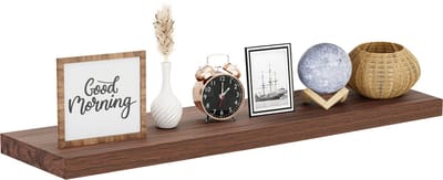 Nolad® Wandplank - Wandrek - Boekenplank - Industrieel - Zwevend - 90 x 23.6 x 3.5cm - Inc bevestigingmaterialen - Bruin