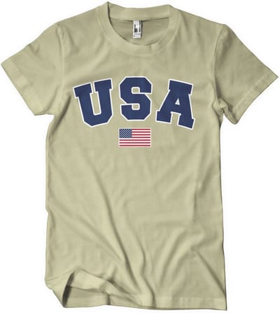 USA Varsit en en T-shirt in kaki