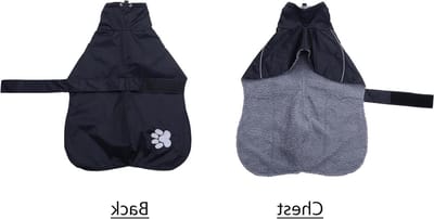Warm Winter Jacket voor Honden met Waterdichte Buitenkant en Warm Lamswol Voering, Verstelbare Straps, Zwart, Geschikt voor Koude Dagen
