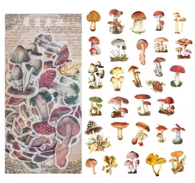 New Age Devi - Betover je creaties met Washi Stickers Thema Paddestoelen - 60 unieke designs voor Bullet Journals, scrapbooks en meer!