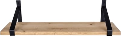 GoudmetHout® Wandplank Industrieel - 40 x 30 cm Muurplank - Eiken Hout - Decoratie Wandrek & Boekenrek - Hangplank Keuken - Wall Shelf + 2 Mat Zwarte Plankdragers van Staal