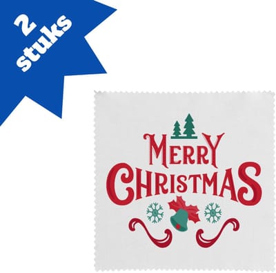 Akyol - kerst merry christmas brillendoekjes - Kerstmis - kerst beker - winter - kerst - christmas - kerst cadeau - 17,8 bij 17,8 cm - 2 stuks