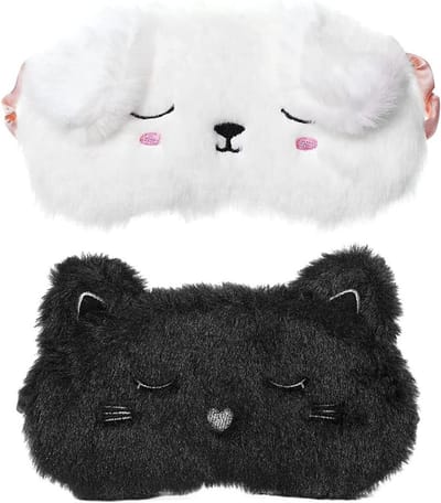 Zachte Dieren Oogmaskers voor Slaap, Pluche Cartoon Slaapmasker voor Volwassenen en Kinderen, Ideaal voor Ontspanning en Reis
