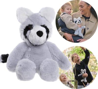 Charlie Bears Mascotte, Riley de wasbeer, uit de Bear&Me serie, een unieke knuffel voor kinderen, 24 centimeter