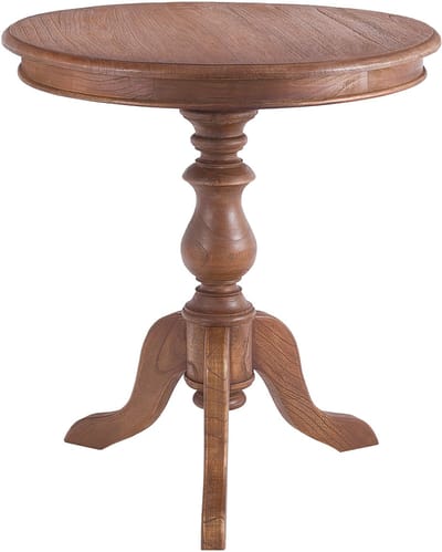 CLP Wiva Bijzettafel - rond - hout - 70cm diameter - voor woonkamer en eetkamer - Mindihout met tafelblad - bruin