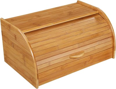 Broodtrommel - Broodbox Keuken - Voedsel Bewaren - Milieuvriendelijk Materiaal - 40 x 27.5 cm - Bruin