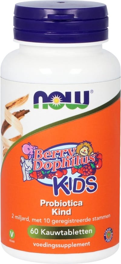Now - BerryDophilus™ KIDS biotica supplementen Kind (60 kauwtabs)
