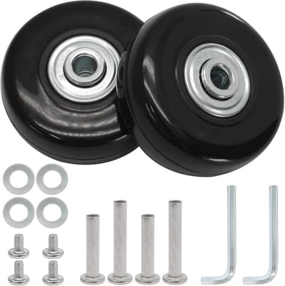 Set van 2 Universele Kofferwielen Vervanging - Zwenkwielen met Montageaccessoires